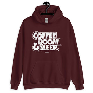 Coffee, Doom & Sleep Unisex Hoodie - mangobeard