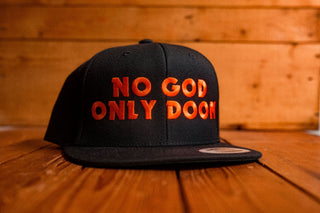 No God Only Doom Snapback Hat - mangobeard