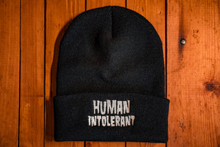 Human intolerant Cuffed Beanie - mangobeard