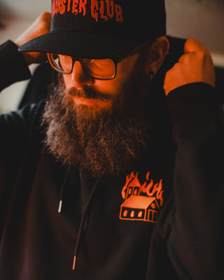 Church Burner - Collab Tomas V Jäger - Embroidered Unisex eco hoodie - mangobeard