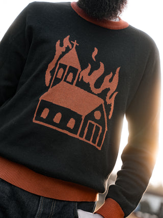 Church Burner - Collab Tomas V Jäger - Knitted crew neck sweater