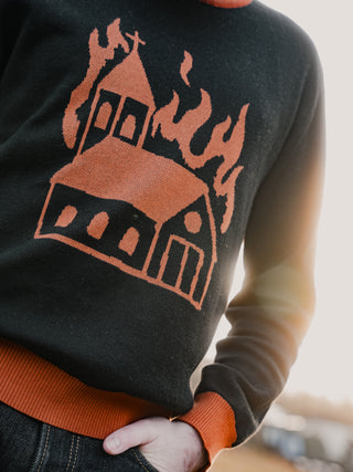 Church Burner - Collab Tomas V Jäger - Knitted crew neck sweater