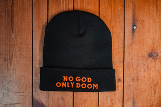 No God Only Doom Cuffed Beanie