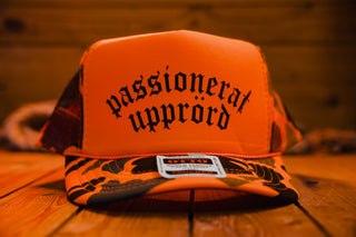 Neon Orange Camo - Exclusive - Trucker Cap - mangobeard