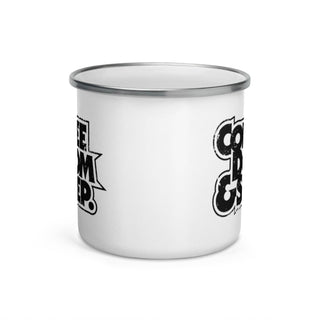 Coffee, Doom & Sleep Enamel Mug - mangobeard