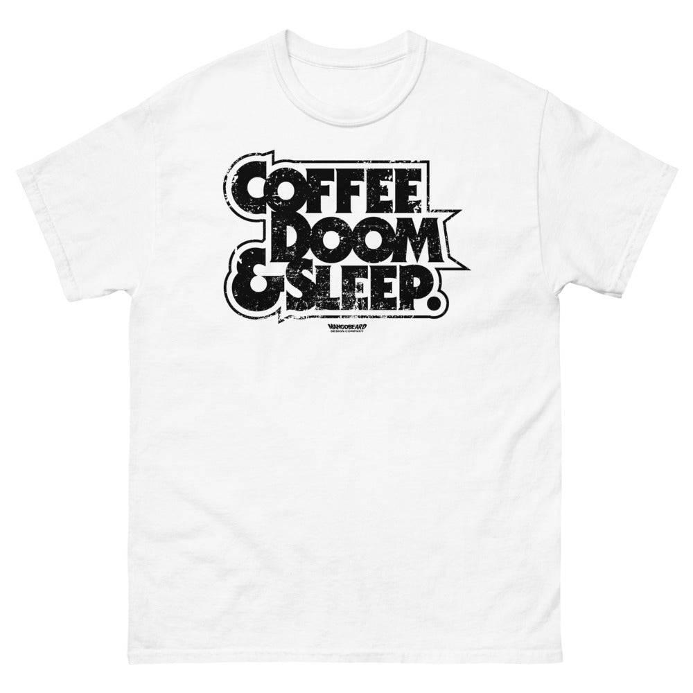 Coffee, Doom & Sleep Heavy Cotton T-Shirt - mangobeard