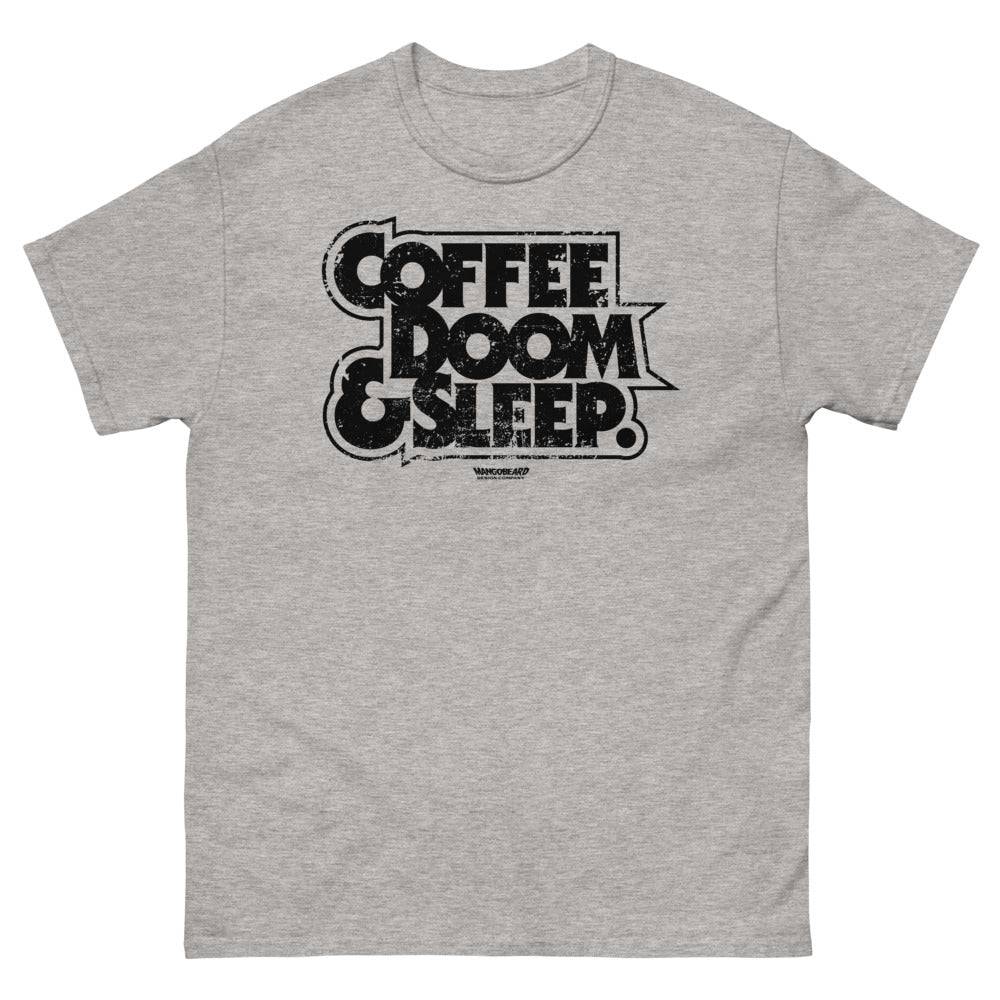 Coffee, Doom & Sleep Heavy Cotton T-Shirt - mangobeard