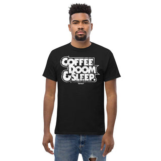 Coffee, Doom & Sleep Heavy Cotton T-Shirt - mangobeard