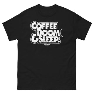 Coffee, Doom & Sleep Heavy Cotton T-Shirt - mangobeard