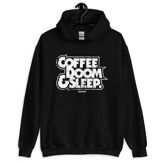 Coffee, Doom & Sleep Unisex Hoodie - mangobeard