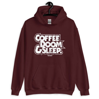 Coffee, Doom & Sleep Unisex Hoodie - mangobeard