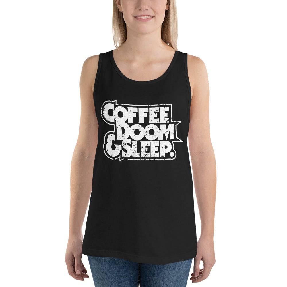 Coffee, Doom & Sleep - Unisex Tank Top - mangobeard