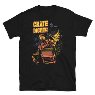 Crate Digger Frontprint Unisex T-Shirt - mangobeard