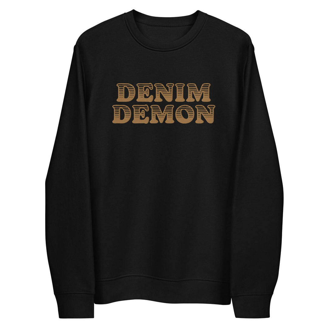 Denim Demon Embroidered Unisex eco sweatshirt - mangobeard