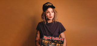 josefine shows the I've Got That On Vinyl Trucker Cap made by mangobeard