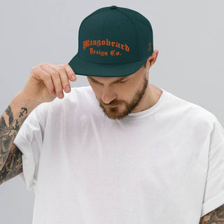 Mangobead Design Co - Blackletter - Snapback Hat - Orange Collection - mangobeard