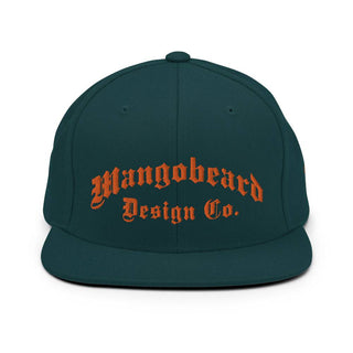 Mangobead Design Co - Blackletter - Snapback Hat - Orange Collection - mangobeard