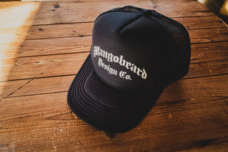 Mangobeard Design Co - Blackletter print - Trucker Cap - mangobeard