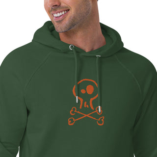 Skull Orange Unisex eco raglan hoodie - mangobeard